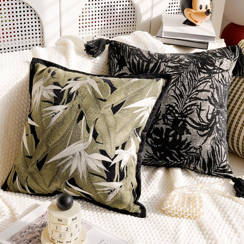 Decorative Tropical Leaf Print Pillow