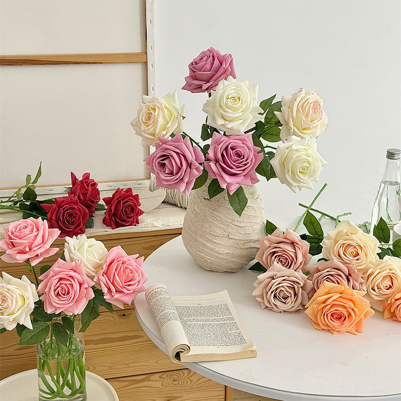 Realistic Silk Rose Stem for Home Decor