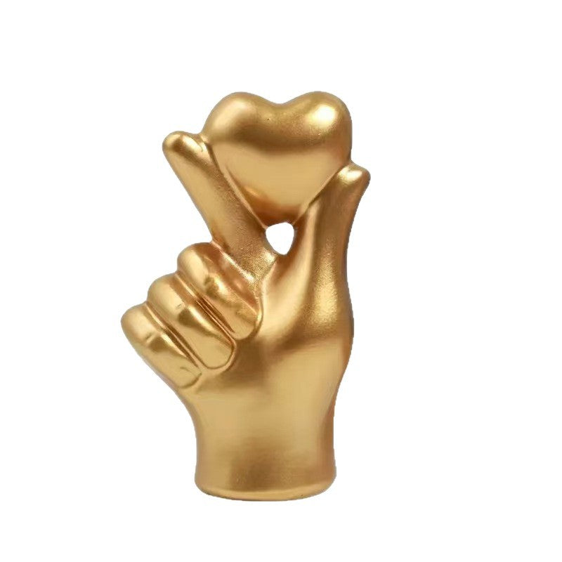 Decorative Heart Gesture Sculpture Homeandso