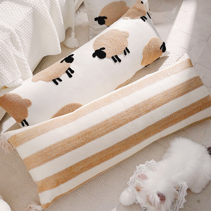 Long Sheep-Themed Decorative Pillow