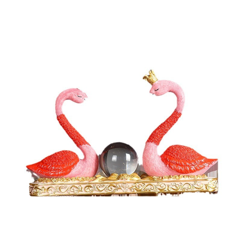 Decorative Flamingo Pair Sculpture Homeandso