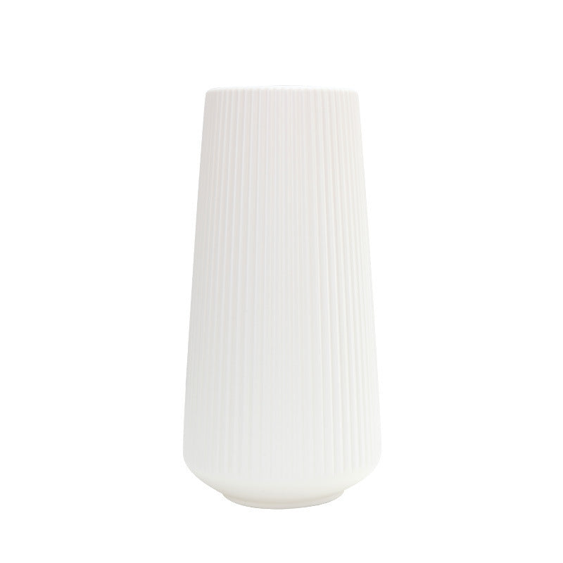 Ribbed Porcelain Decorative Vase