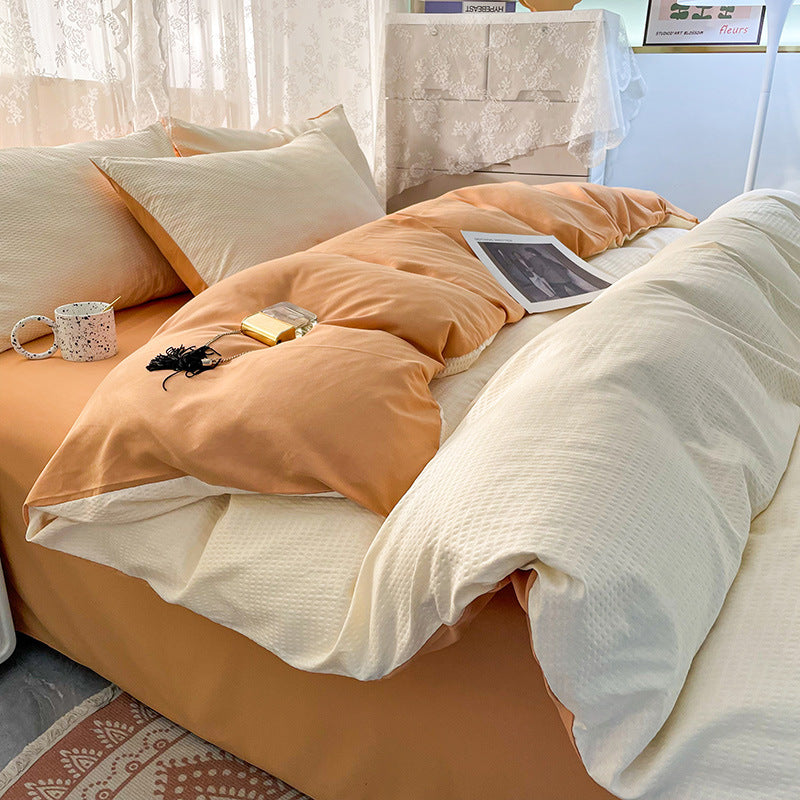 Premium Waffle-Textured Duvet Cover Set