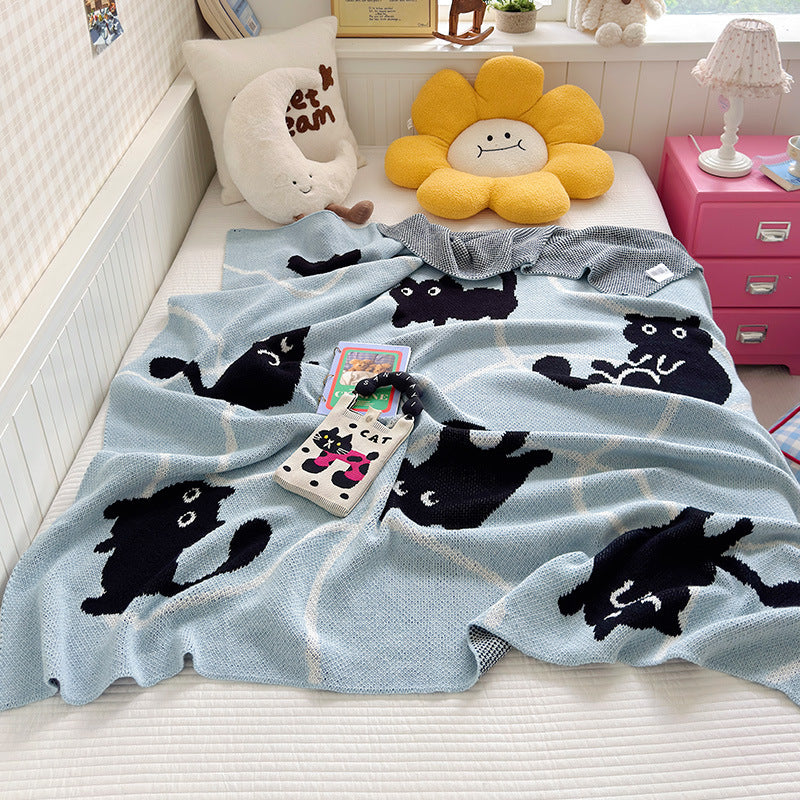 Home Decorative Cat Pattern Blanket for Cozy Living Spaces