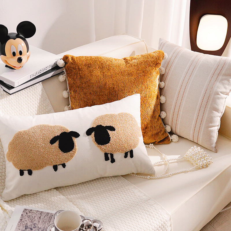 Decorative Sheep-Themed Throw Pillow