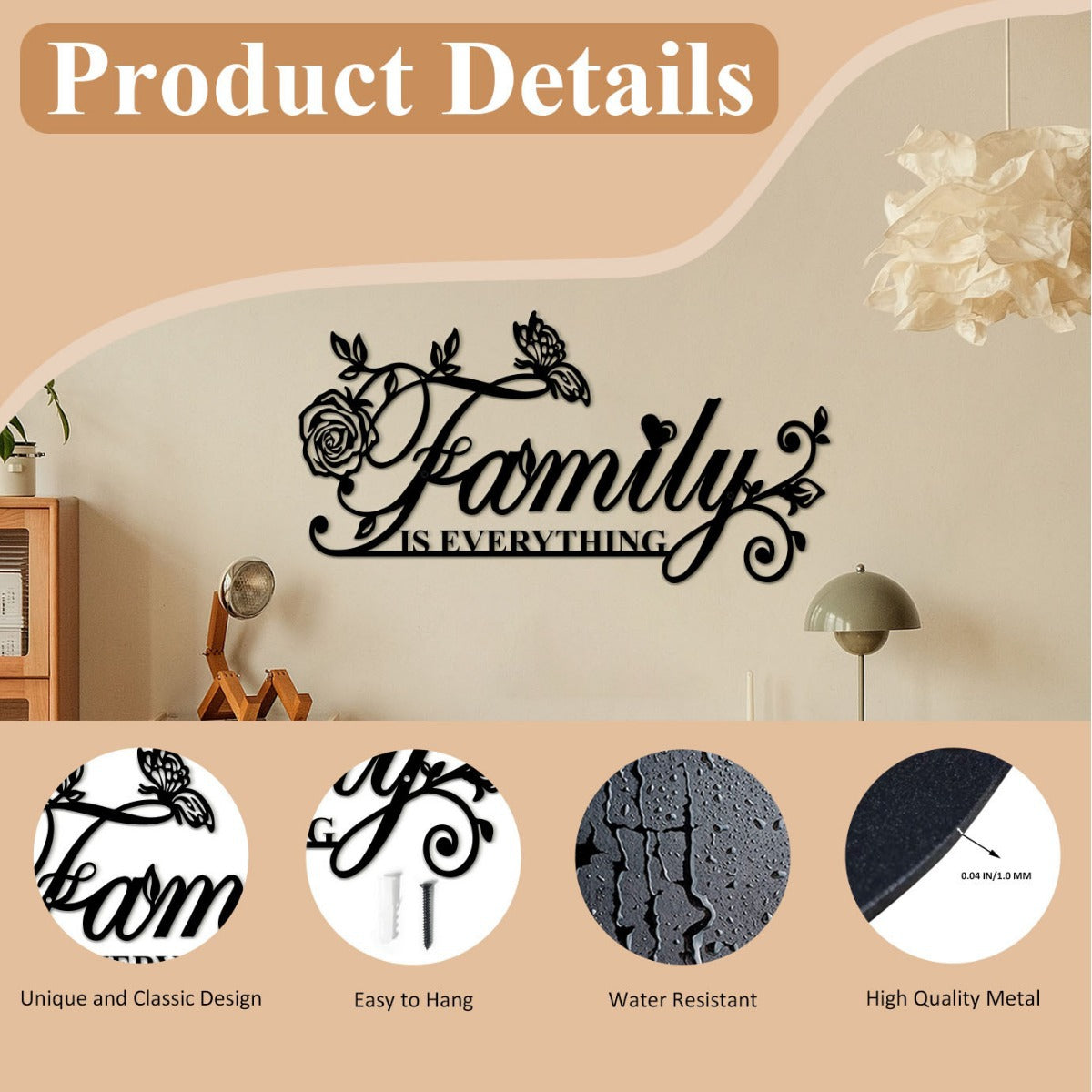 Elegant Family Inspirational Wall Art Homeandso