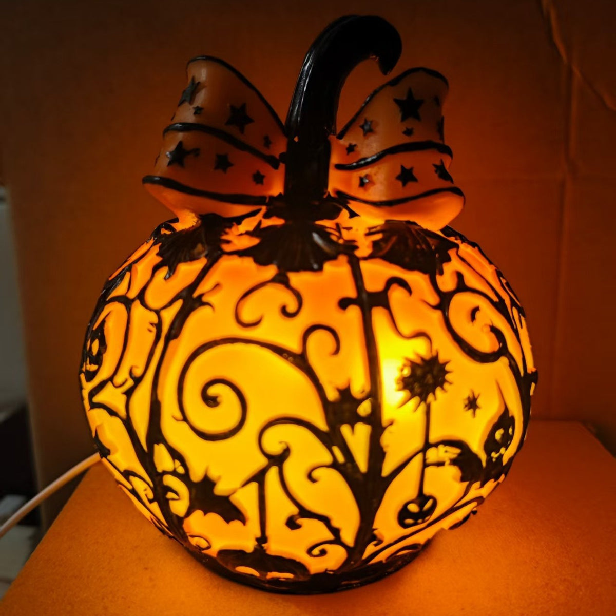 Stained Glass Pumpkin Table Lamp