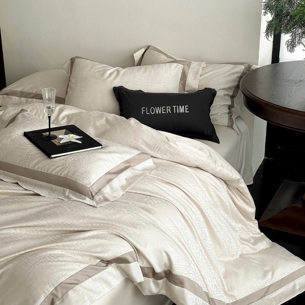 Decorative Premium Textured Satin Bedding Set Homeandso