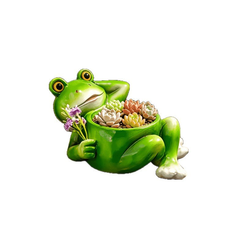 Frog-Shaped Decorative Planter Homeandso