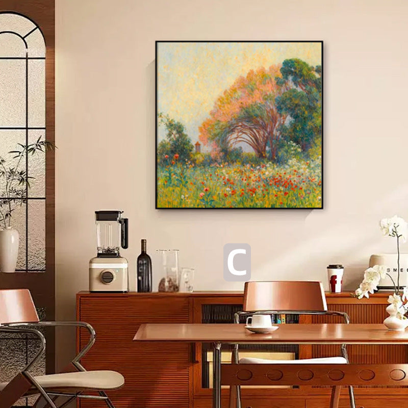 Framed Impressionist Sunset Landscape Art Homeandso