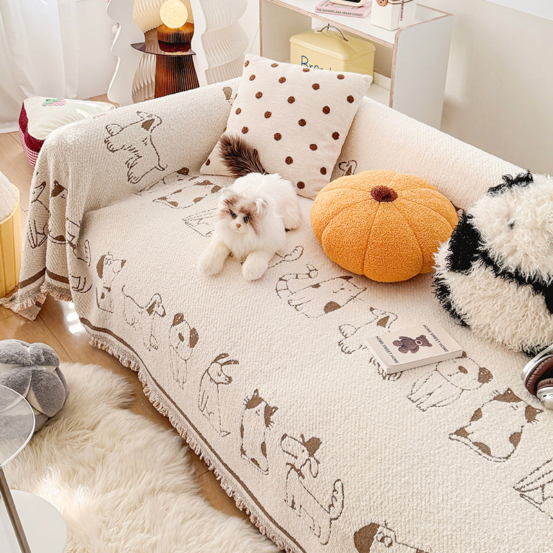 Dog Pattern Cozy Throw Blanket