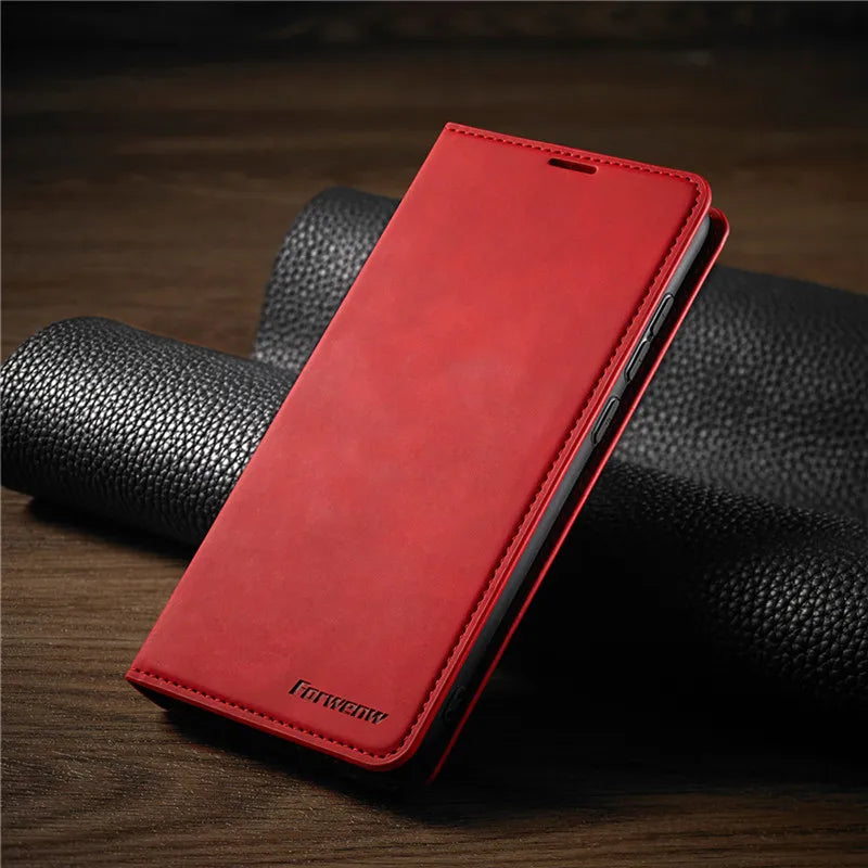 iPhone Leather Wallet Case | Magnetic Card Holder Function | Multiple Colors