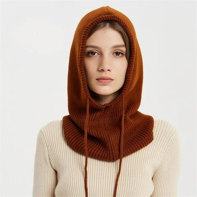 Cashmere-blend knit beanie with adjustable fit