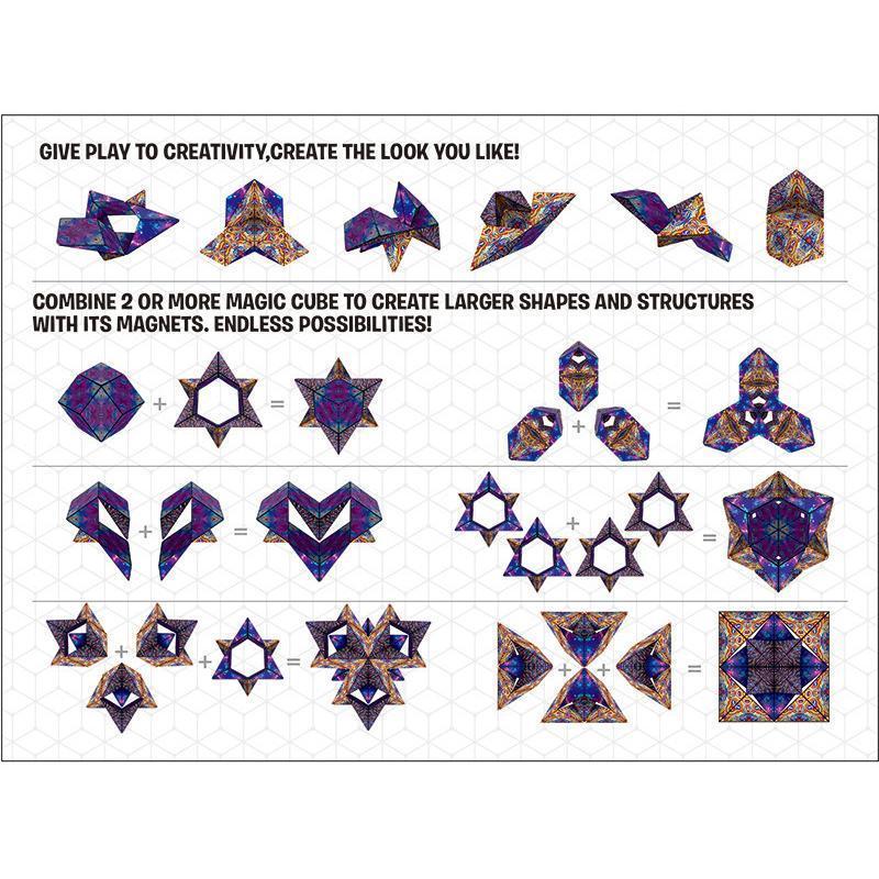 Magnetic Shape-Shifting Cube | Transforming Puzzle Toy | Multicolor