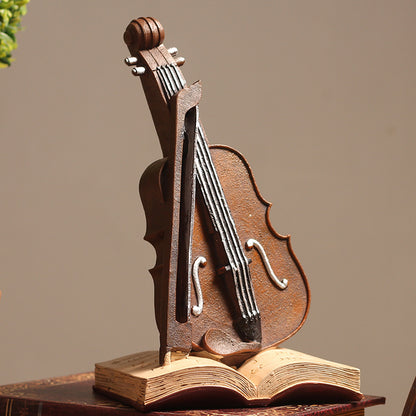 Musical Instrument Clock Sculpture Homeandso