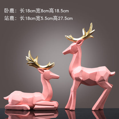 Geometric Deer Sculpture Homeandso