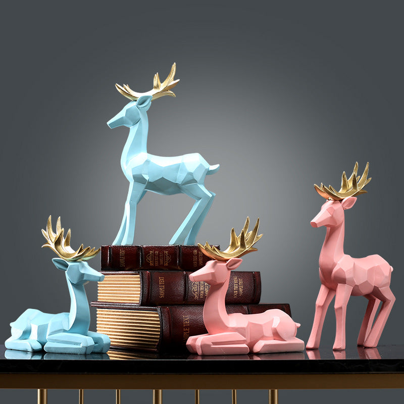 Geometric Deer Sculpture Homeandso