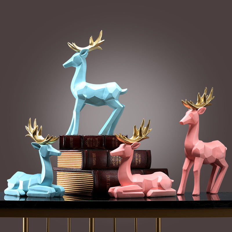 Geometric Deer Sculpture Homeandso