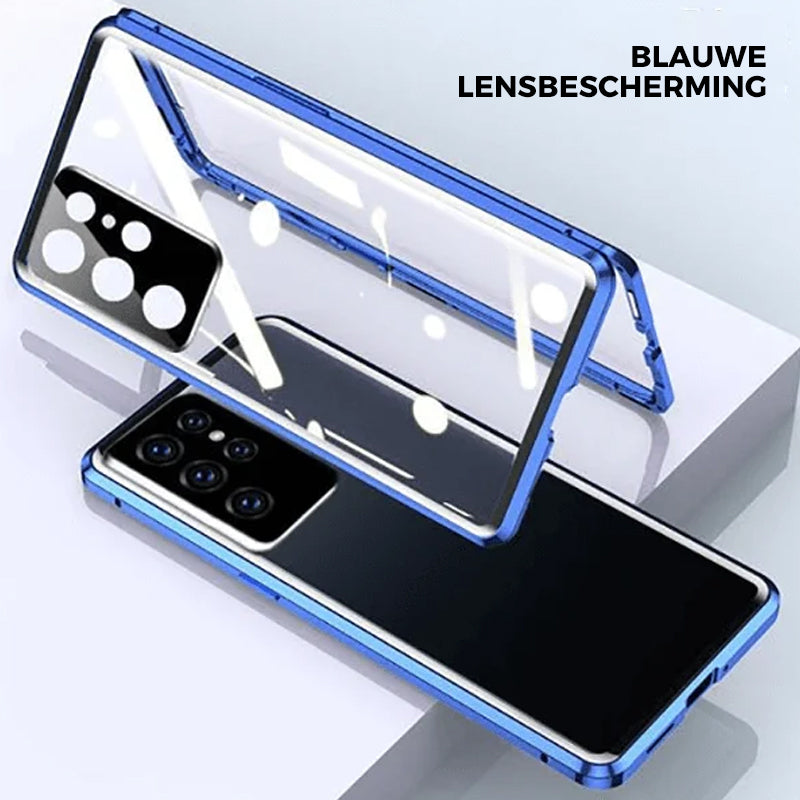 Magnetic phone case with double-sided tempered glass – for Samsung Galaxy S23/S22/S21/S20 & Note 20/10