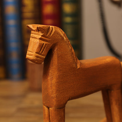 Wooden Rocking Horse Figurine Homeandso