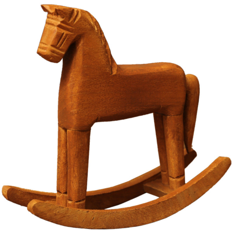 Wooden Rocking Horse Figurine Homeandso