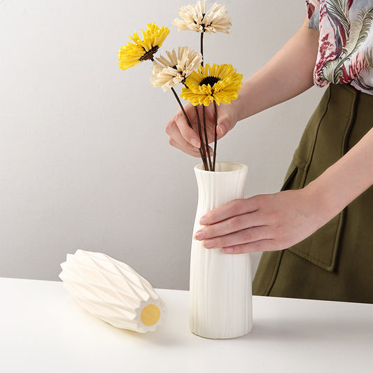 Textured Geometric Decorative Vase