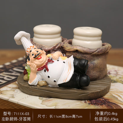 Chef-Themed Salt and Pepper Shaker Set Homeandso