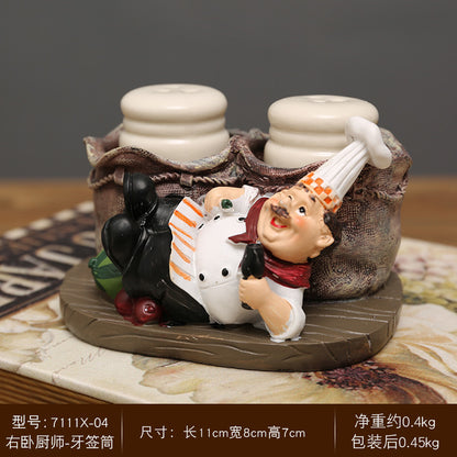 Chef-Themed Salt and Pepper Shaker Set Homeandso