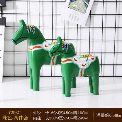 Decorative Horse Figurine Set Homeandso