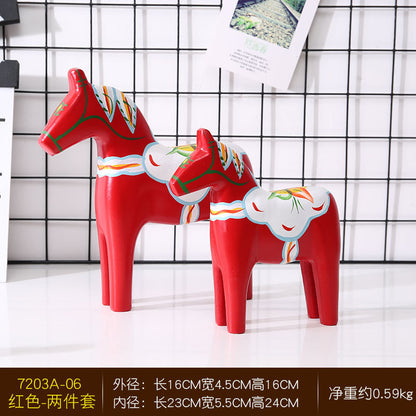 Decorative Horse Figurine Set Homeandso