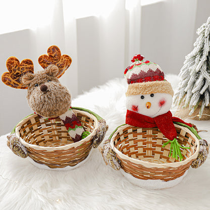 Santa Claus Decorative Basket Figurine