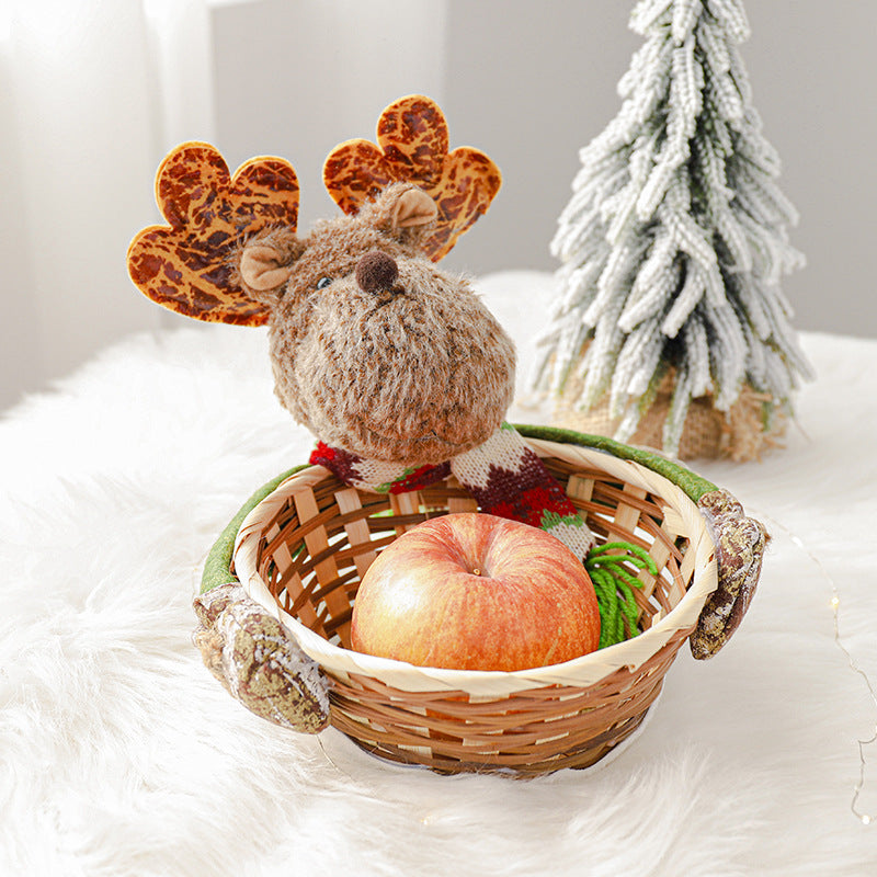 Santa Claus Decorative Basket Figurine