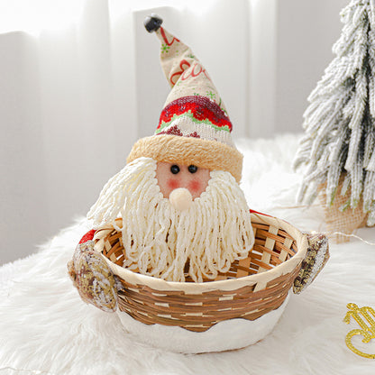 Santa Claus Decorative Basket Figurine