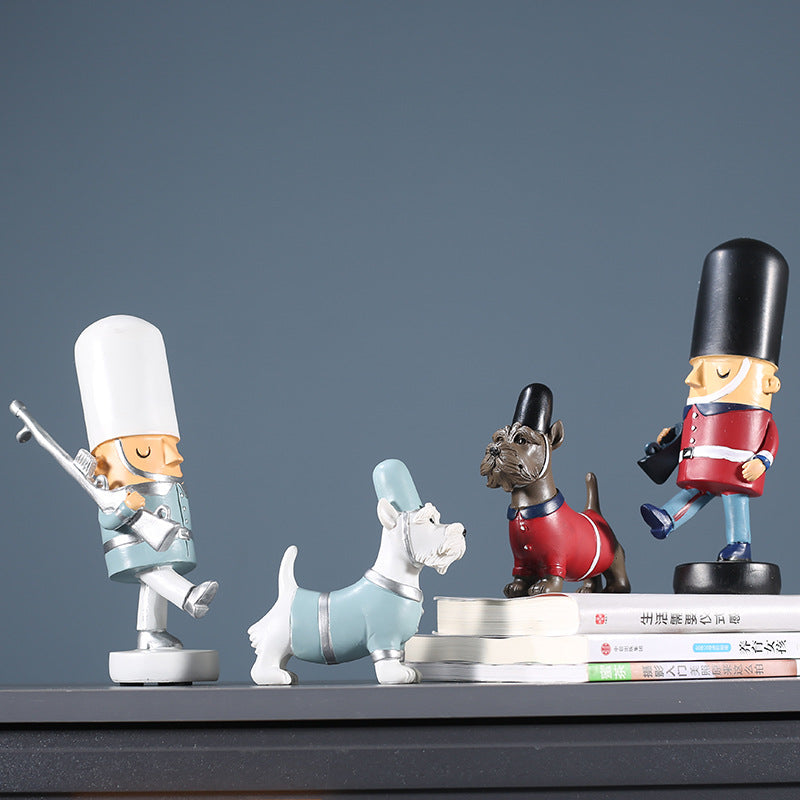 Decorative Military Dog Figurine Homeandso