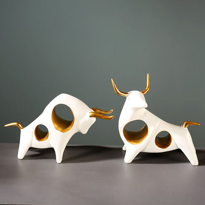 Artistic Bull Figurine Set Homeandso