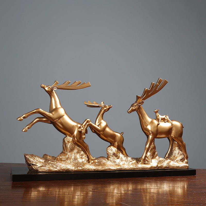 Majestic Deer Family Sculpture Homeandso