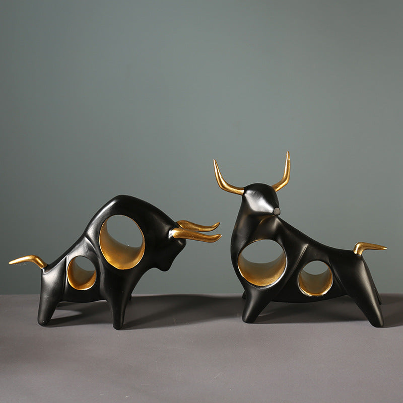 Artistic Bull Figurine Set Homeandso