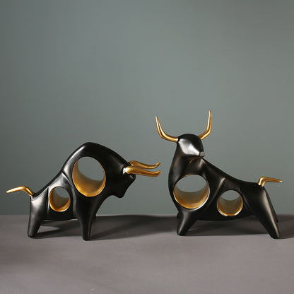 Artistic Bull Figurine Set Homeandso