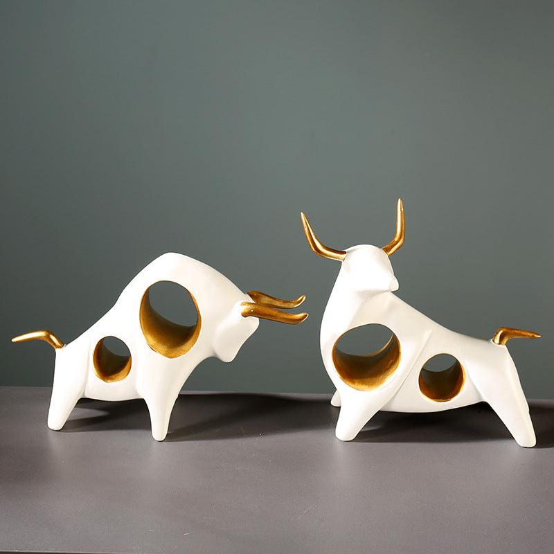Artistic Bull Figurine Set Homeandso