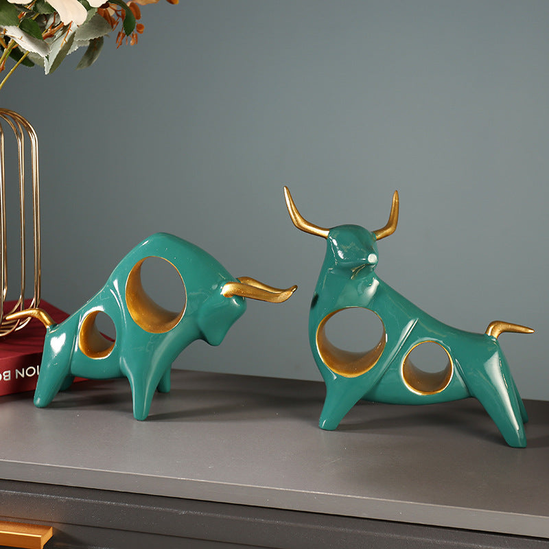 Artistic Bull Figurine Set Homeandso