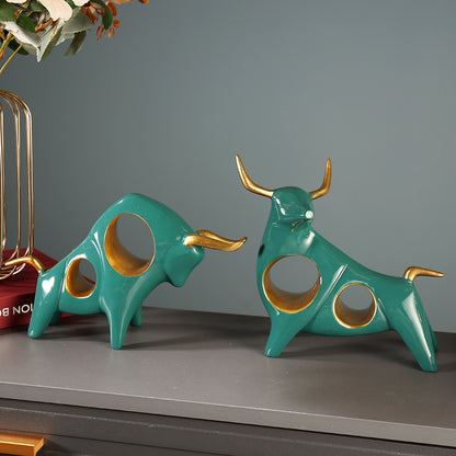 Artistic Bull Figurine Set Homeandso