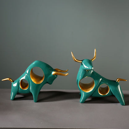 Artistic Bull Figurine Set Homeandso