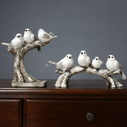 Bird Family Decorative Sculpture Homeandso