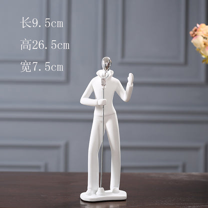 Modern Microphone Stand Figurine Homeandso