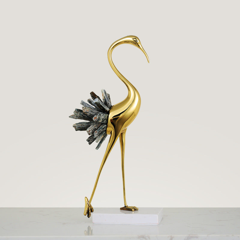 Elegant Crane Decorative Sculpture Homeandso