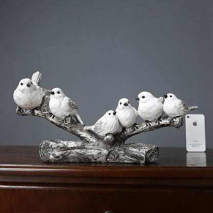 Bird Family Decorative Sculpture Homeandso