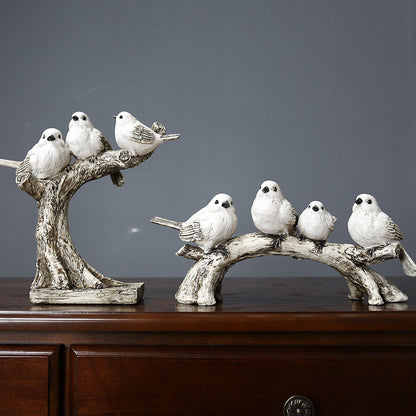 Bird Family Decorative Sculpture Homeandso