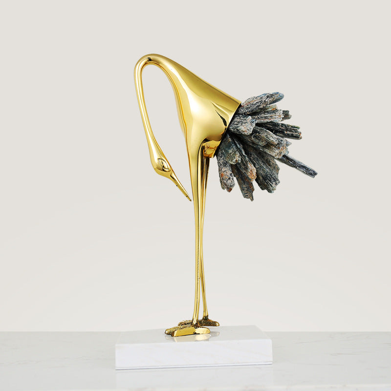 Elegant Crane Decorative Sculpture Homeandso