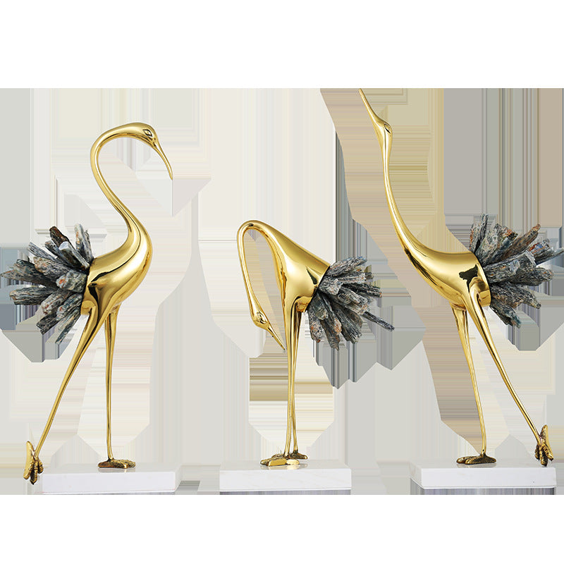 Elegant Crane Decorative Sculpture Homeandso
