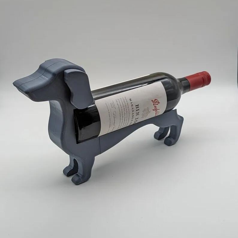 Dachshund wine bottle holder | Decorative table stand made of resin | Multiple colors